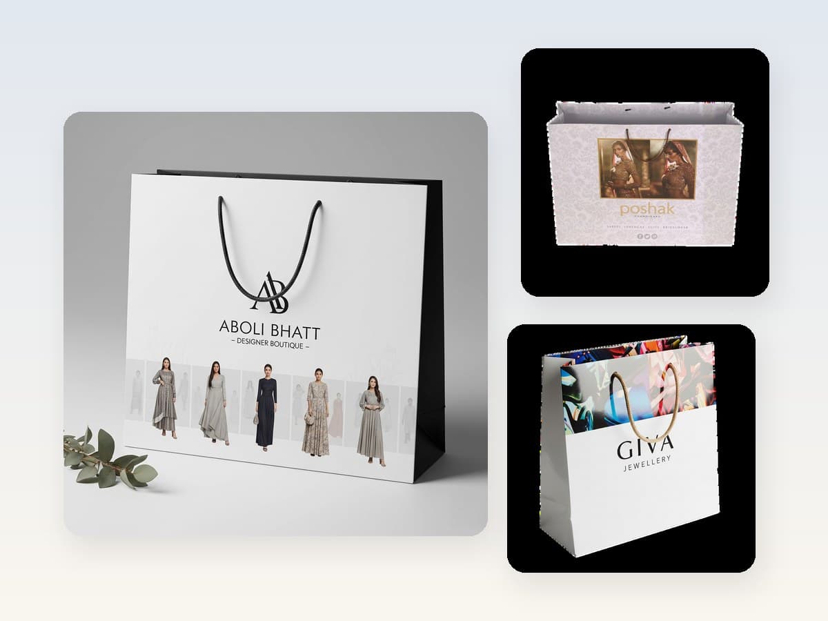 White Paper Bags manufactured by Kyara Pakaging